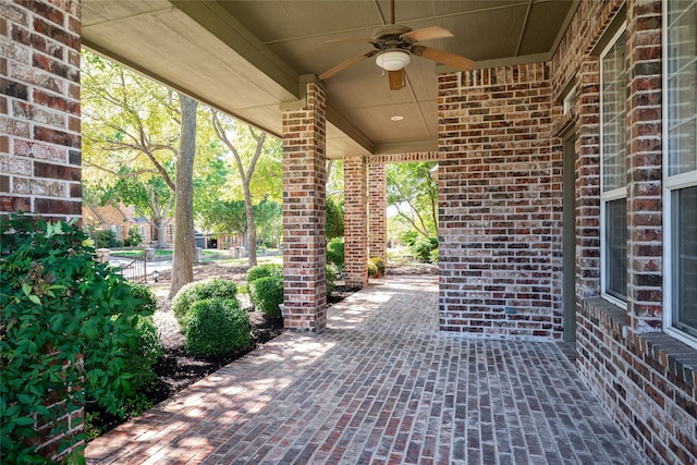 view of patio / terrace with ceiling fan