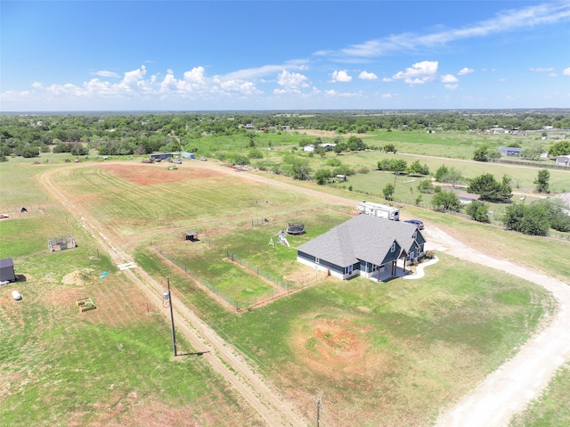 aerial view with a rural view