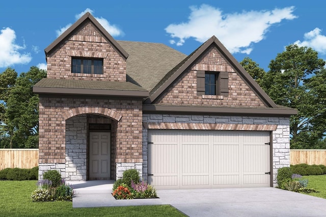 4331 Anglers Way, Royse City, TX 75189 - view of front of home with stone siding, concrete driveway, roof with shingles, and a garage