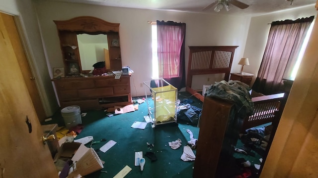 bedroom featuring ceiling fan