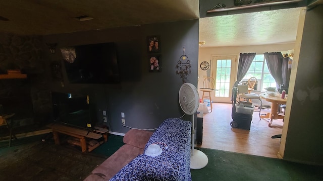 living room with hardwood / wood-style floors