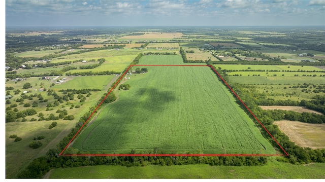 aerial view featuring a rural view