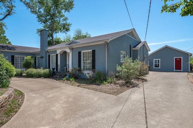 view of single story home