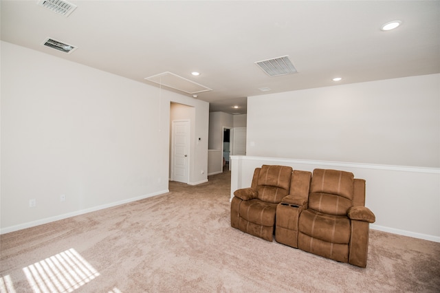 interior space with light colored carpet