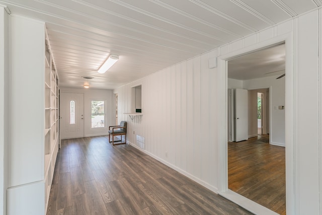 foyer featuring dark hardwood / wood-style floors