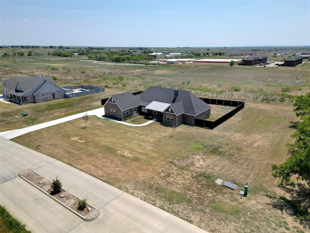 bird's eye view with a rural view