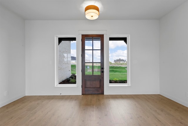 foyer entrance featuring light hardwood / wood-style flooring