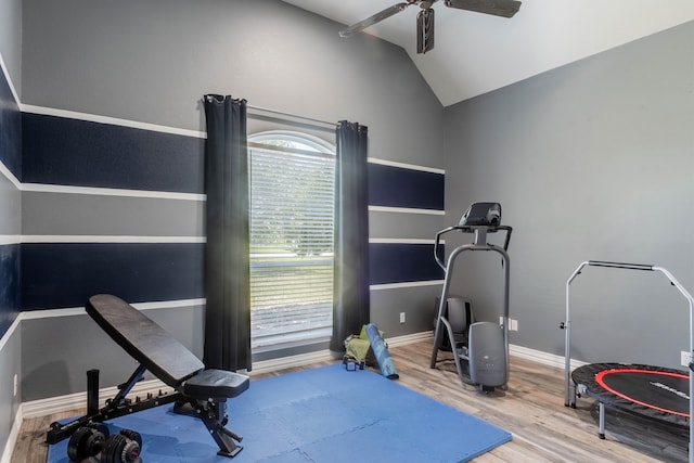 bedroom featuring ceiling fan and light wood-type flooring