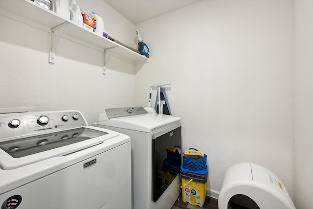 laundry area featuring washer and dryer