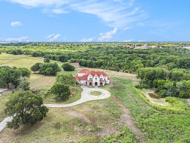 aerial view with a rural view