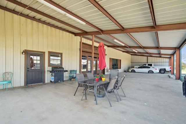 garage with a carport