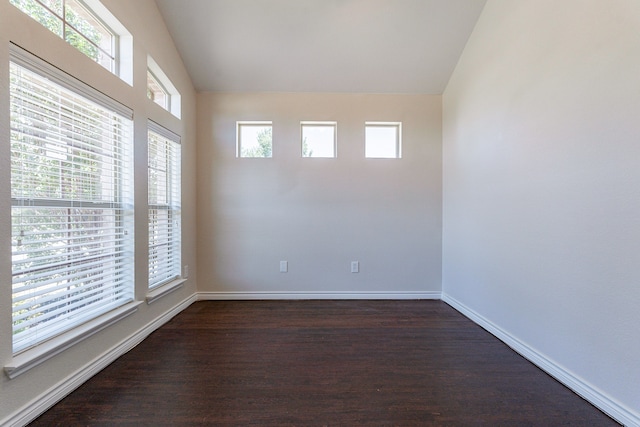 unfurnished room featuring dark wood-type flooring