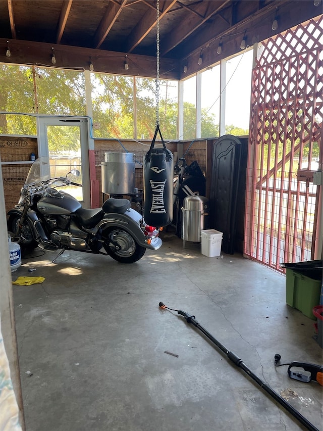 view of garage