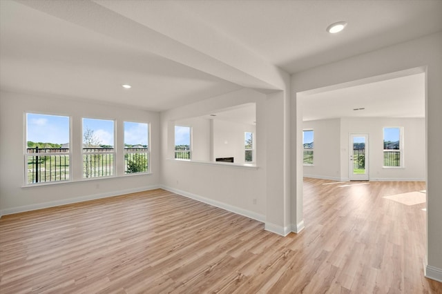 empty room featuring light hardwood / wood-style floors