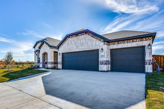 view of front of property featuring a garage