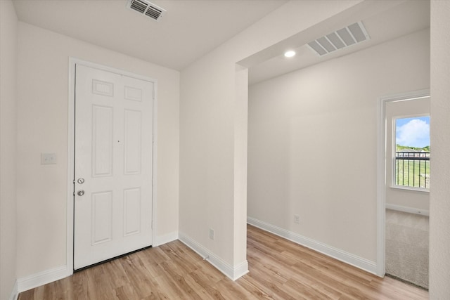 foyer entrance featuring light hardwood / wood-style floors