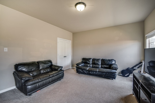 living room with carpet floors