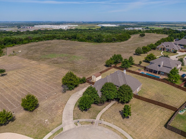 aerial view with a rural view