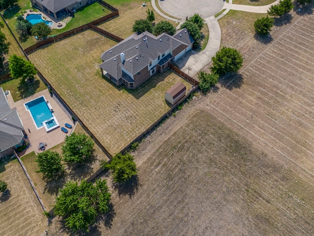 bird's eye view featuring a rural view