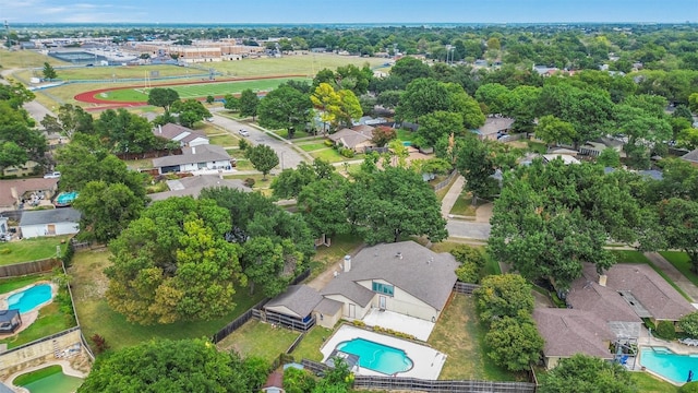 drone / aerial view with a residential view
