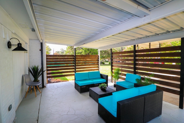 view of patio / terrace featuring an outdoor hangout area