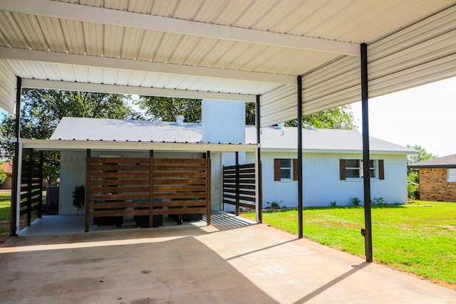 view of patio featuring a carport