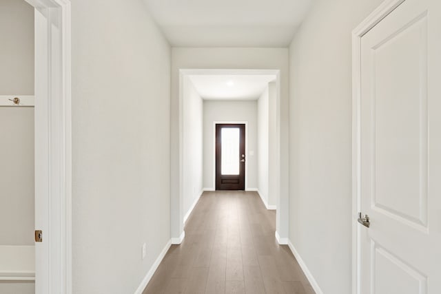 hallway featuring light hardwood / wood-style floors