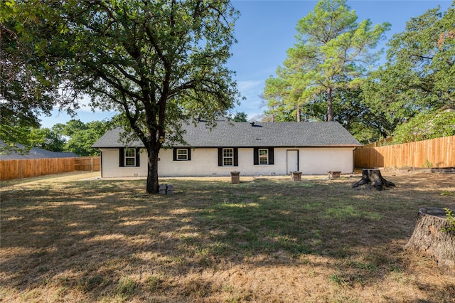 rear view of property with a yard