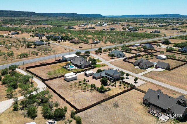 drone / aerial view with a mountain view