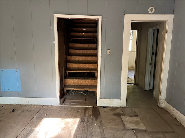 interior space featuring wood-type flooring