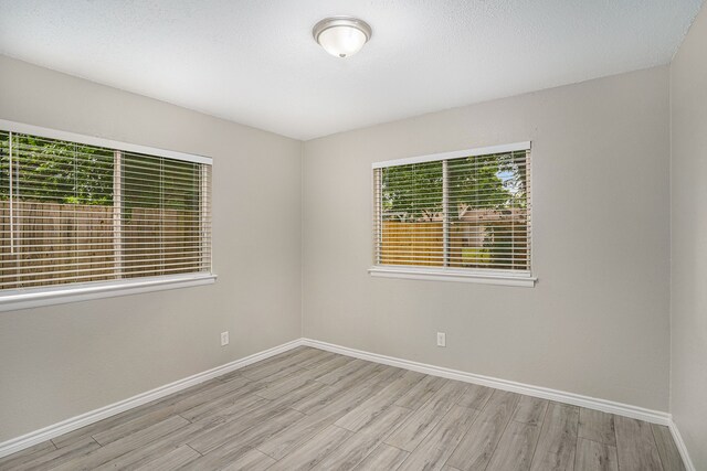 unfurnished room featuring light wood-type flooring