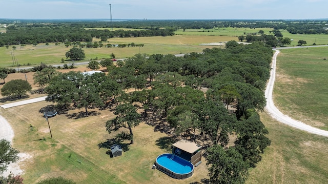 aerial view with a rural view