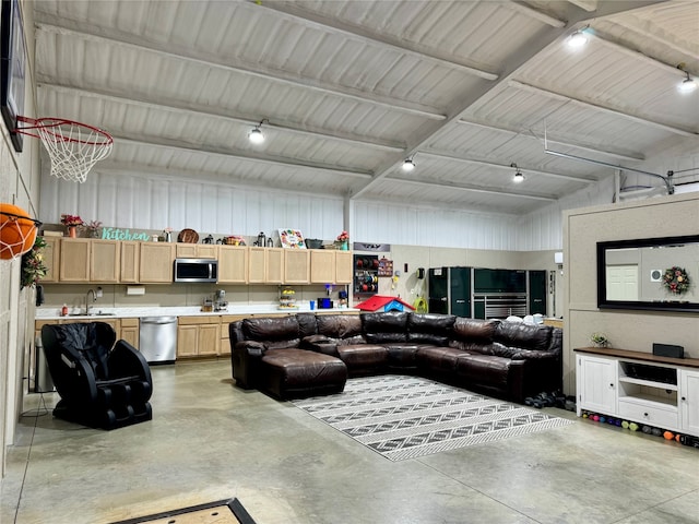 garage featuring sink