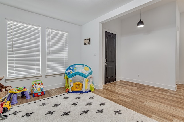 rec room featuring hardwood / wood-style floors