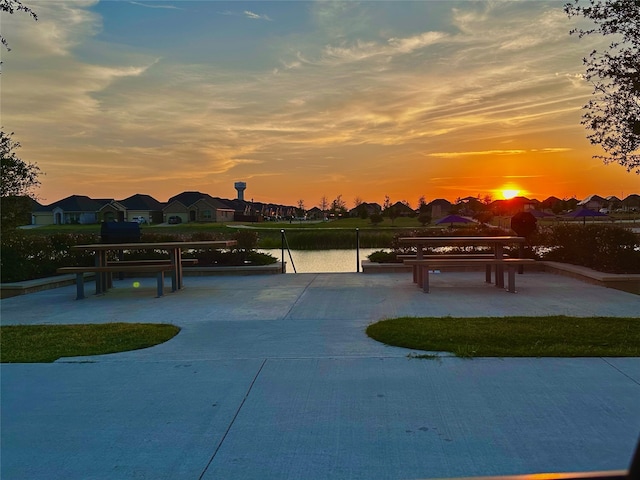 view of home's community featuring a water view