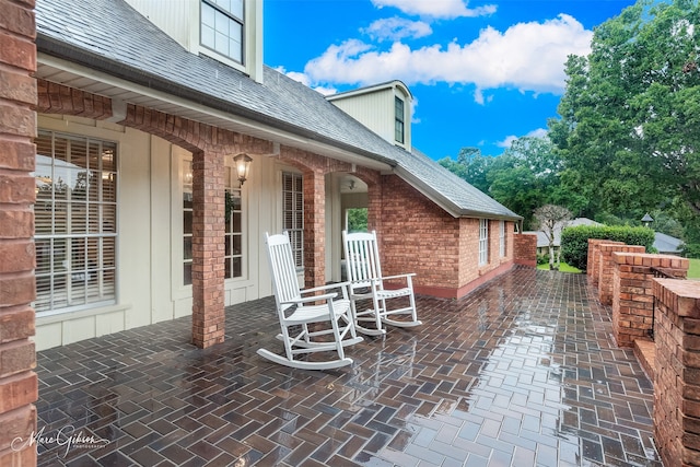 view of patio with a porch