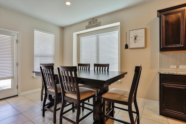 view of tiled dining area