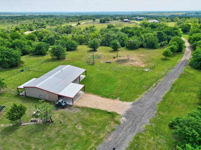 bird's eye view featuring a rural view