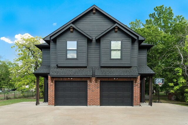 exterior space featuring a garage