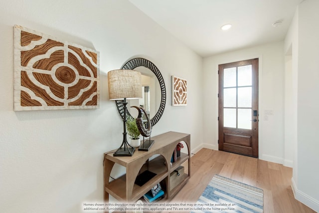 entryway featuring light hardwood / wood-style flooring