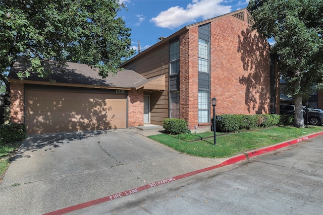 view of property featuring a garage