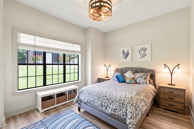 bedroom featuring light hardwood / wood-style flooring