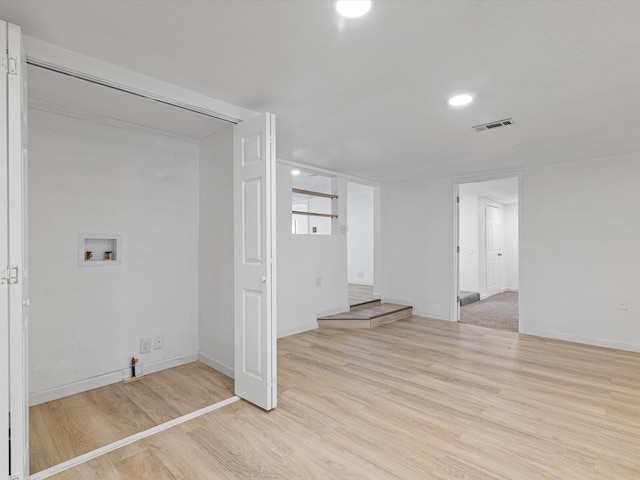 interior space featuring light wood-type flooring