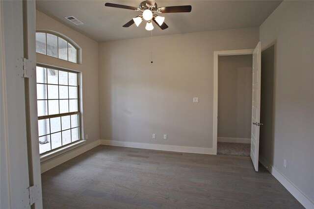 168 Falcon Point Dr, Heath, TX 75032 - empty room with hardwood / wood-style flooring and ceiling fan