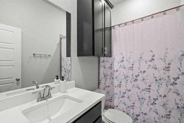 bathroom with toilet and vanity