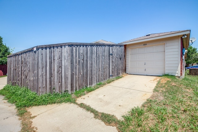 garage with cooling unit