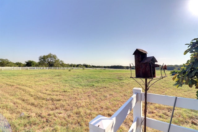 view of yard with a rural view