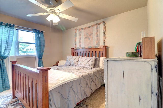 bedroom with carpet and ceiling fan