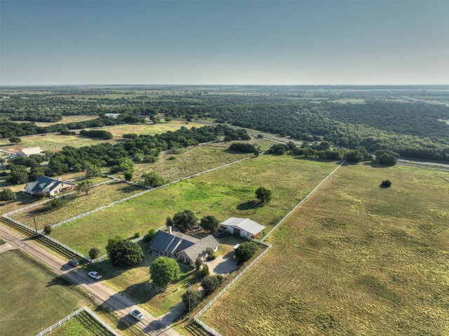 aerial view with a rural view