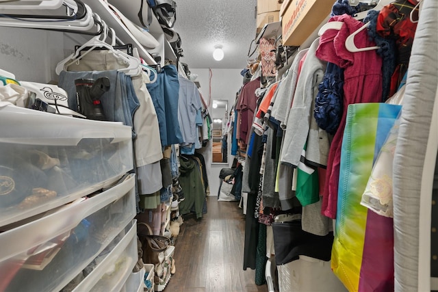 spacious closet with wood finished floors